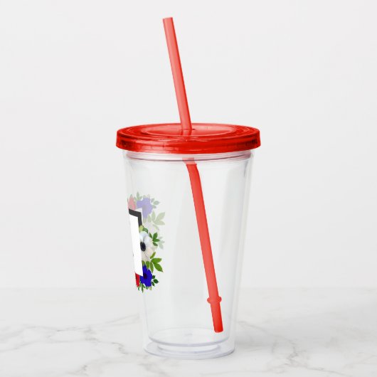 Patriottische Panda Anemone Wedding Acryl Drinkbeker (Links)