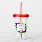 Patriottische Panda Anemone Wedding Acryl Drinkbeker (Voorkant)