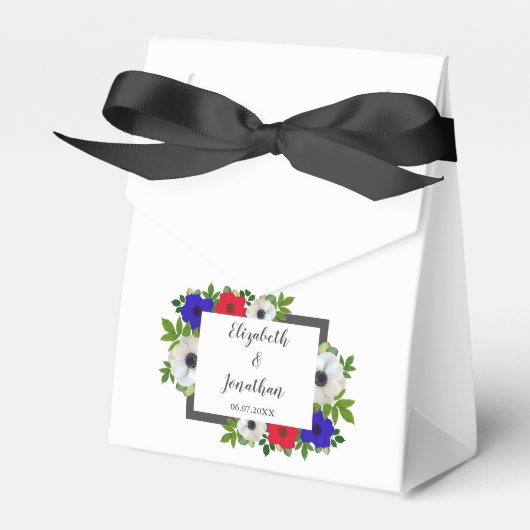 Patriottische Panda Anemone Wedding Bedankdoosjes (Voorkant Zijde)
