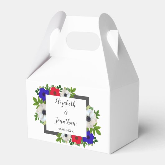 Patriottische Panda Anemone Wedding Bedankdoosjes (Voorkant Zijde)