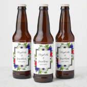 Patriottische Panda Anemone Wedding Bier Etiket (Flessen)