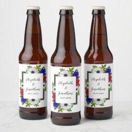 Patriottische Panda Anemone Wedding Bier Etiket