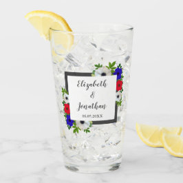 Patriottische Panda Anemone Wedding Glas