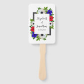 Patriottische Panda Anemone Wedding Handwaaier (Voorkant)