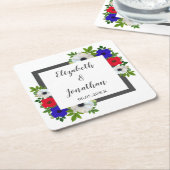 Patriottische Panda Anemone Wedding Kartonnen Onderzetters (Schuin)
