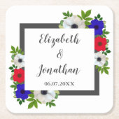 Patriottische Panda Anemone Wedding Kartonnen Onderzetters (Voorkant)