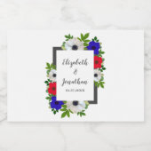 Patriottische Panda Anemone Wedding Likeurfles Etiket (Enkel label)