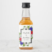 Patriottische Panda Anemone Wedding Likeurfles Etiket (Voorkant)