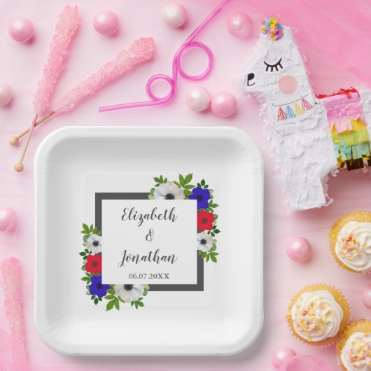 Patriottische Panda Anemone Wedding Papieren Bordje (Feest)
