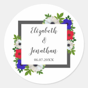 Patriottische Panda Anemone Wedding Ronde Sticker
