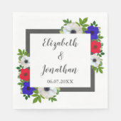 Patriottische Panda Anemone Wedding Servet (Voorkant)