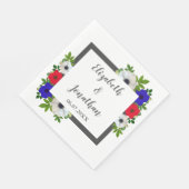 Patriottische Panda Anemone Wedding Servet (Hoek)
