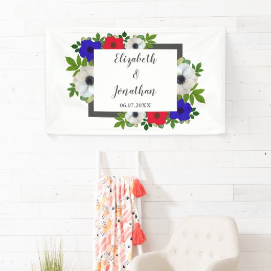 Patriottische Panda Anemone Wedding Spandoek (Insitu)