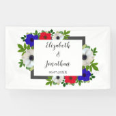 Patriottische Panda Anemone Wedding Spandoek (Horizontaal)
