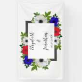 Patriottische Panda Anemone Wedding Spandoek (Verticaal)