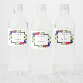 Patriottische Panda Anemone Wedding Waterfles Etiket