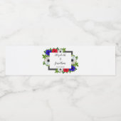 Patriottische Panda Anemone Wedding Waterfles Etiket (Enkel label)