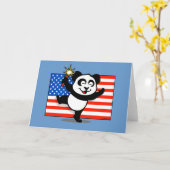 Patriottische Panda met Amerikaanse Vlag Kaart (Gele Bloem)