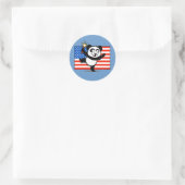 Patriottische Panda met Amerikaanse vlag Ronde Sticker (Tas)