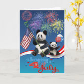 Patriottische Panda's Kaart (Gele Bloem)