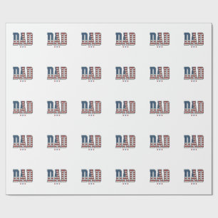 Patriottische Papa Amerikaanse Vlag Vintage Vector Cadeaupapier