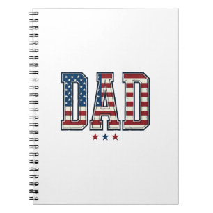 Patriottische Papa Amerikaanse Vlag Vintage Vector Notitieboek