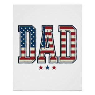 Patriottische papa Amerikaanse vlag vintage vector Perfect Poster