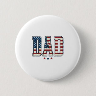 Patriottische Papa Amerikaanse Vlag Vintage Vector Ronde Button 5,7 Cm