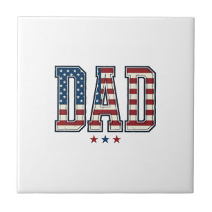 Patriottische Papa Amerikaanse Vlag Vintage Vector Tegeltje