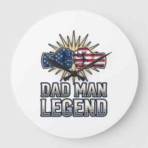 Patriottische Papa Man Legende Vintage T-Shirt Ont Grote Klok