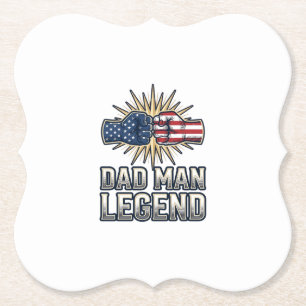 Patriottische Papa Man Legende Vintage T-Shirt Ont Kartonnen Onderzetters