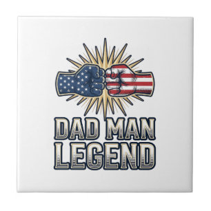 Patriottische Papa Man Legende Vintage T-Shirt Ont Tegeltje