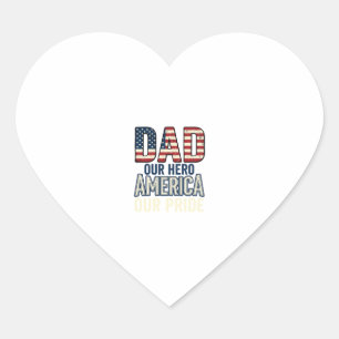 Patriottische Papa Onze Held Vintage Vader T-shirt Hart Sticker