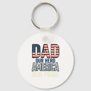Patriottische Papa Onze Held Vintage Vader T-shirt Sleutelhanger