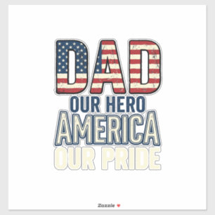 Patriottische Papa Onze Held Vintage Vader T-shirt Sticker