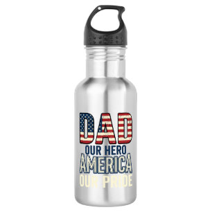 Patriottische Papa Onze Held Vintage Vader T-shirt Waterfles