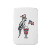 Patriottische Papegaai Cocktail Vintage Vector Ont Badmat (Voorkant Verticaal)