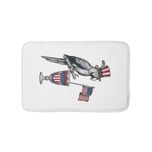 Patriottische Papegaai Cocktail Vintage Vector Ont Badmat (Voorkant)
