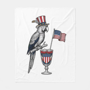 Patriottische Papegaai Cocktail Vintage Vector Ont Fleece Deken