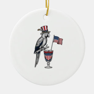 Patriottische Papegaai Cocktail Vintage Vector Ont Keramisch Ornament