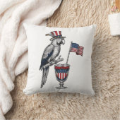 Patriottische Papegaai Cocktail Vintage Vector Ont Kussen (Deken)