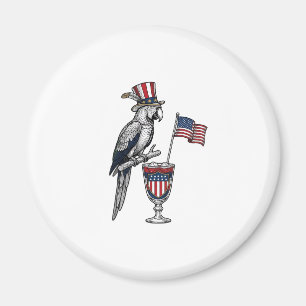 Patriottische Papegaai Cocktail Vintage Vector Ont Magneet