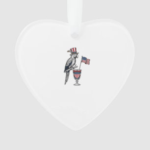 Patriottische Papegaai Cocktail Vintage Vector Ont Ornament