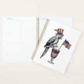 Patriottische Papegaai Cocktail Vintage Vector Ont Planner (Display)