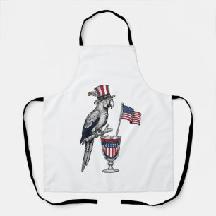 Patriottische Papegaai Cocktail Vintage Vector Ont Schort
