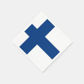 Patriottische papieren servetten met Finse vlag (Hoek)