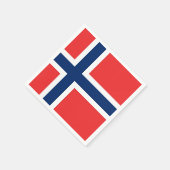 Patriottische papieren servetten met Noorse vlag (Hoek)