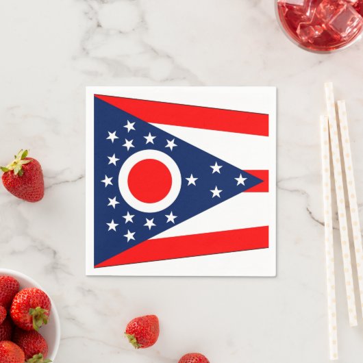 Patriottische papieren servetten met Ohio vlag (Insitu)