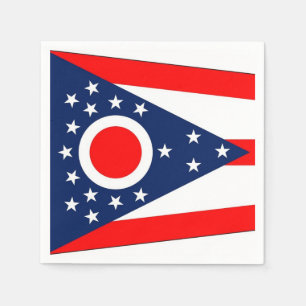 Patriottische papieren servetten met Ohio vlag