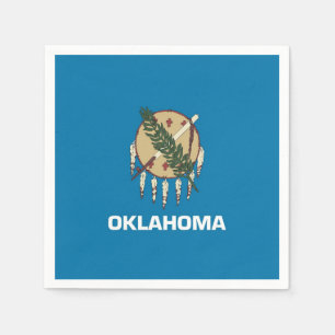 Patriottische papieren servetten met Oklahoma vlag